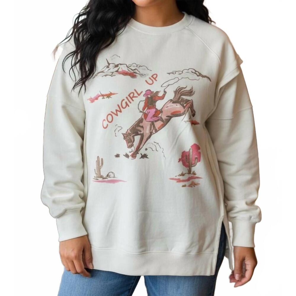 NEW WANDERFULL blakeley ranch girl classic oversize pullover in ivory